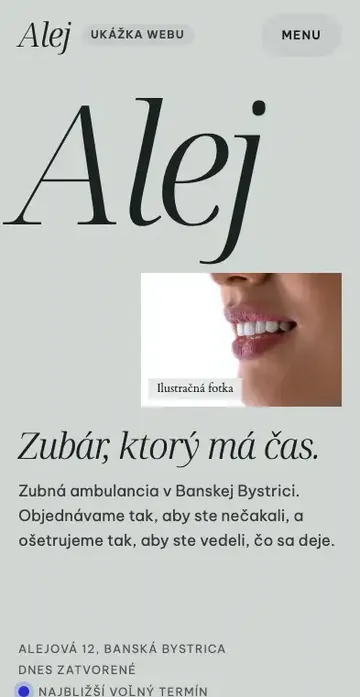 Alej. Zahnarztpraxis. Ansicht auf dem Handy.
